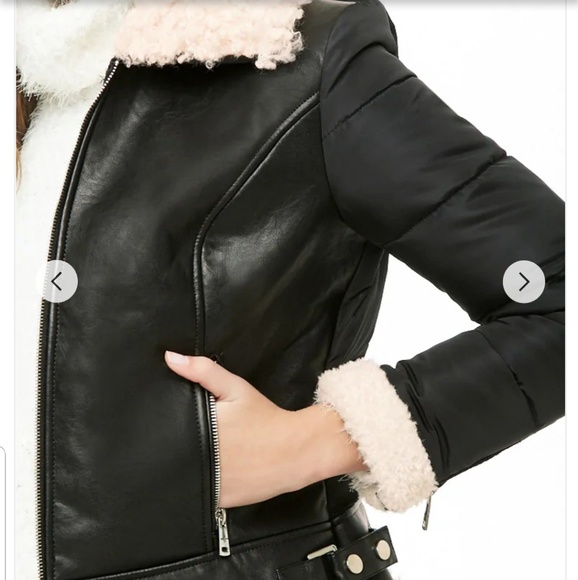 Vegan leather puffer jacket - Picture 4 of 4